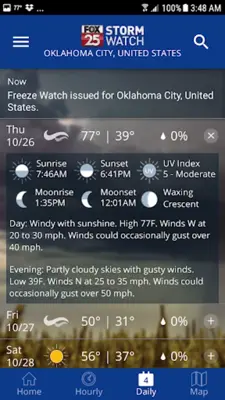 FOX 25 Stormwatch Weather android App screenshot 0